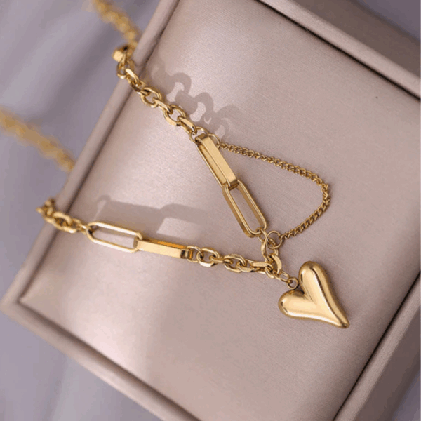 Gold-Plated Anti Tarnish Heart Themed Charm Bracelet - Image 2
