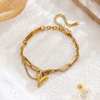 online online Gold-Plated Anti Tarnish Heart Themed Charm Bracelet