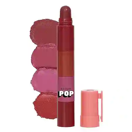 SUGAR POP 4 in 1 Lip Twist Lipstick – Multi-use Stackable Lipstick with 4 Shades – Shade 03 Bare Perfection